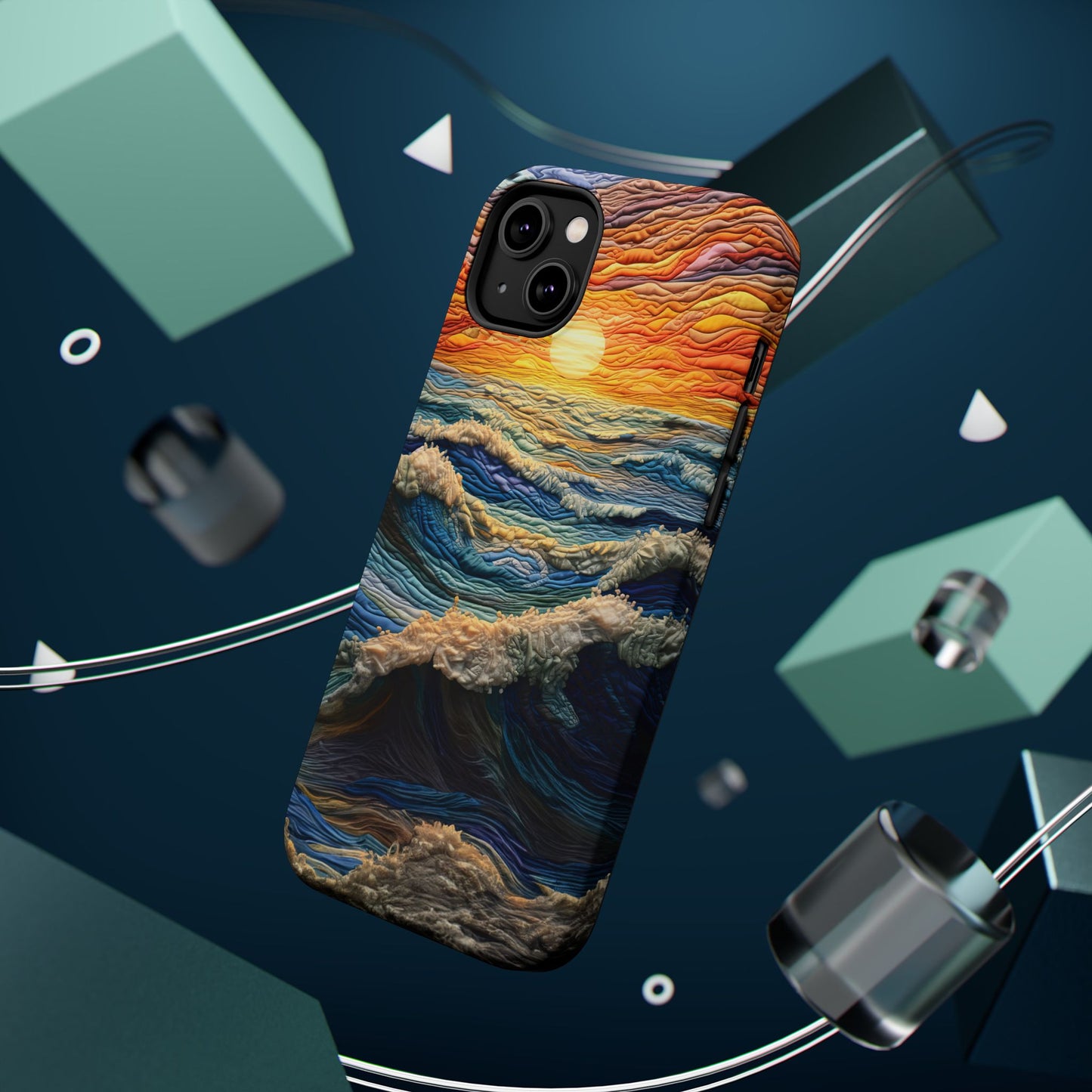 Ocean Sunset Tapestry Waves – MagSafe iPhone Series Case