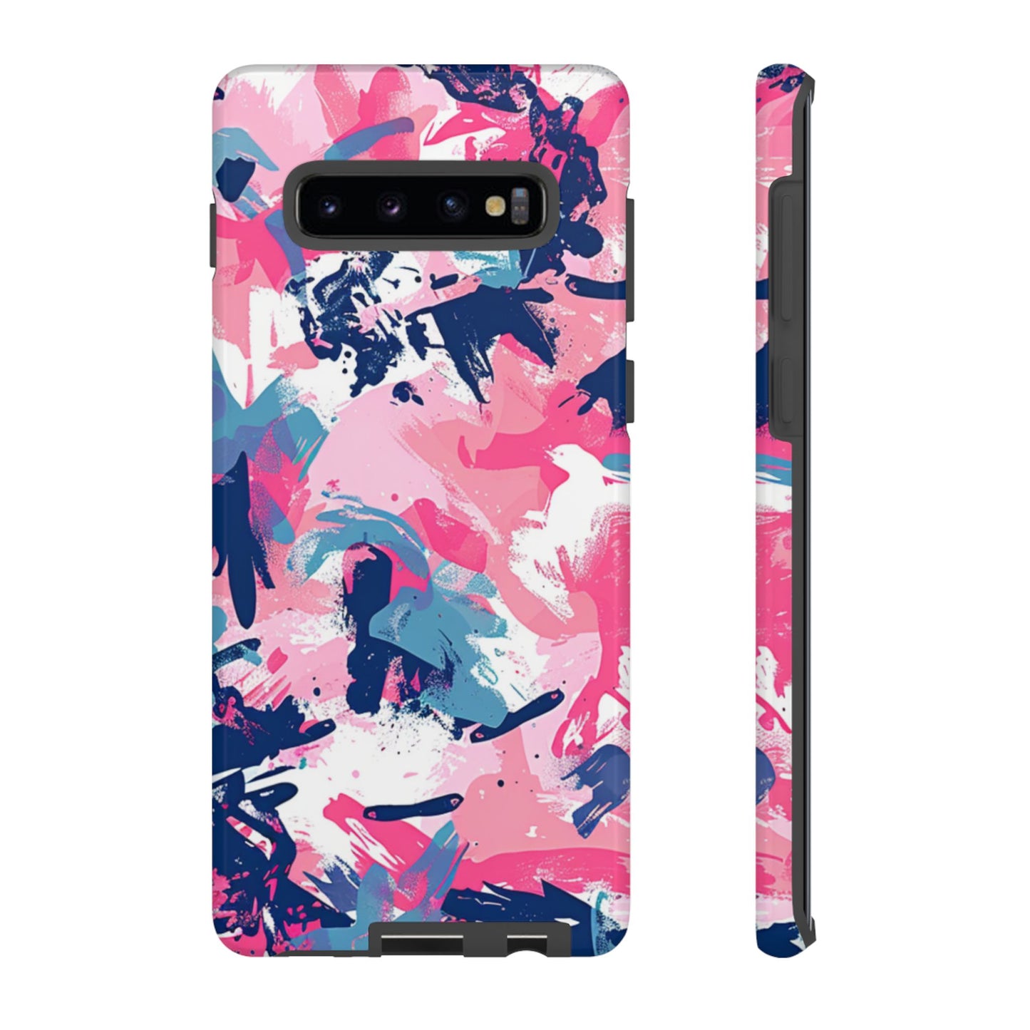 Vibrant Pink & Navy Abstract Splash – Samsung Galaxy Case