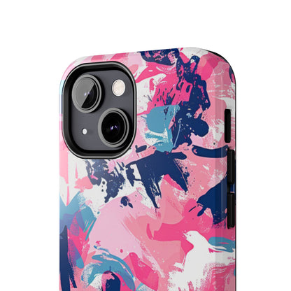 Vibrant Pink & Navy Abstract Splash – iPhone Case