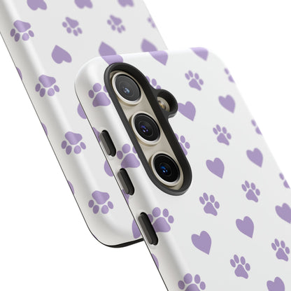 Paw Prints & Hearts – Samsung Galaxy Case, Cute and Durable Design