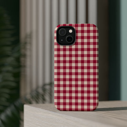 Vintage Red Gingham Check – MagSafe iPhone Case