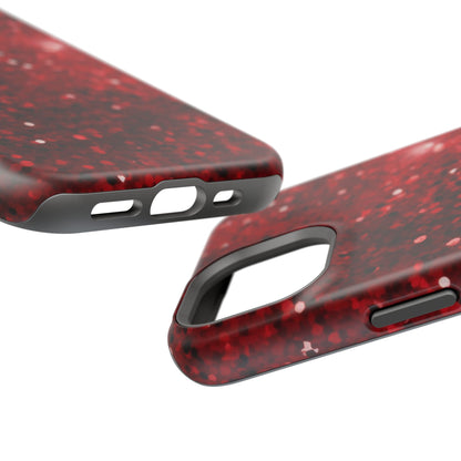 Crimson Glow Glitter MagSafe Case