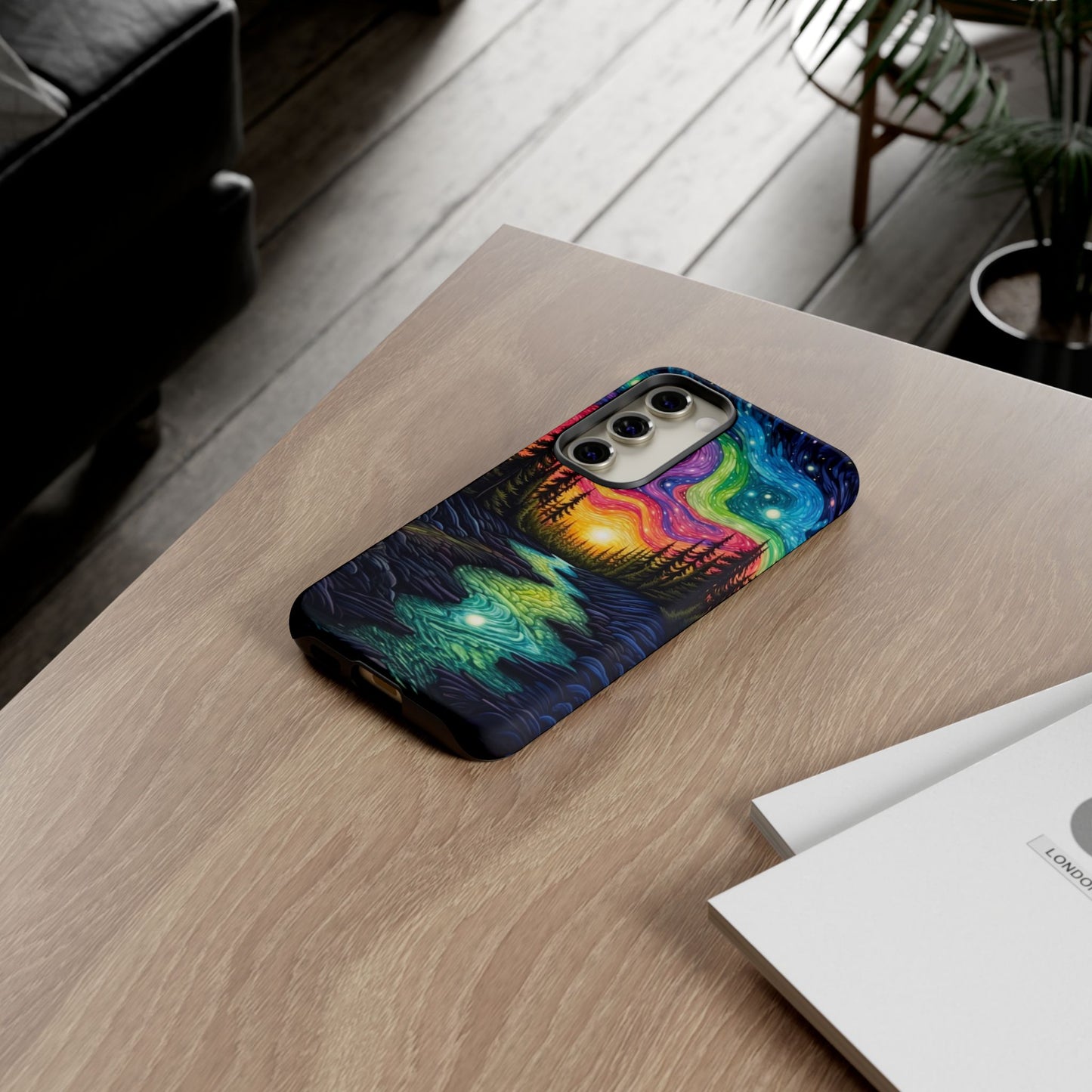 Celestial Nightscape Samsung Galaxy Case – Vibrant River and Starry Sky Design