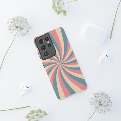 Vintage Pastel Swirl  Samsung Galaxy Case – Dual-Layer Protection with 70s-Inspired Design