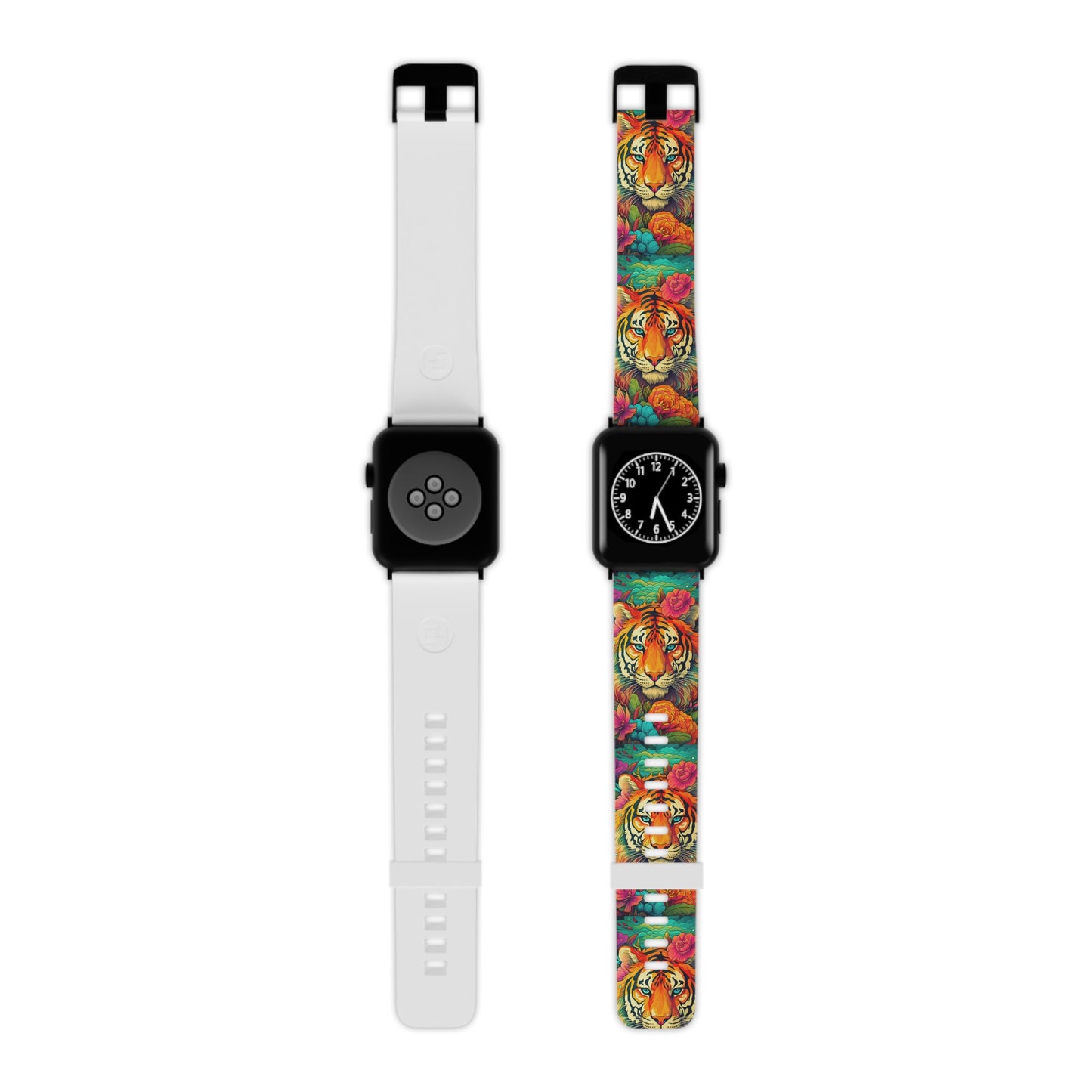 Fierce Rainbow Tiger Art Apple Watch Band