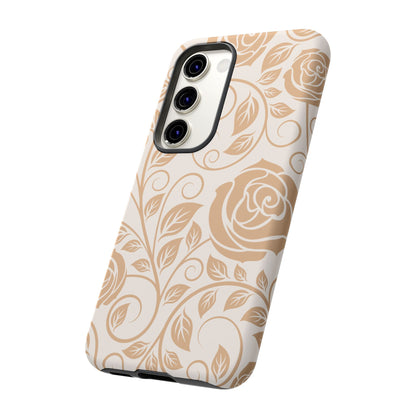 Vintage Rose Vine Tough Samsung Galaxy Case – Elegant Floral Pattern with Dual-Layer Protection