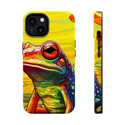 Vibrant Rainbow Frog Design – MagSafe iPhone Case