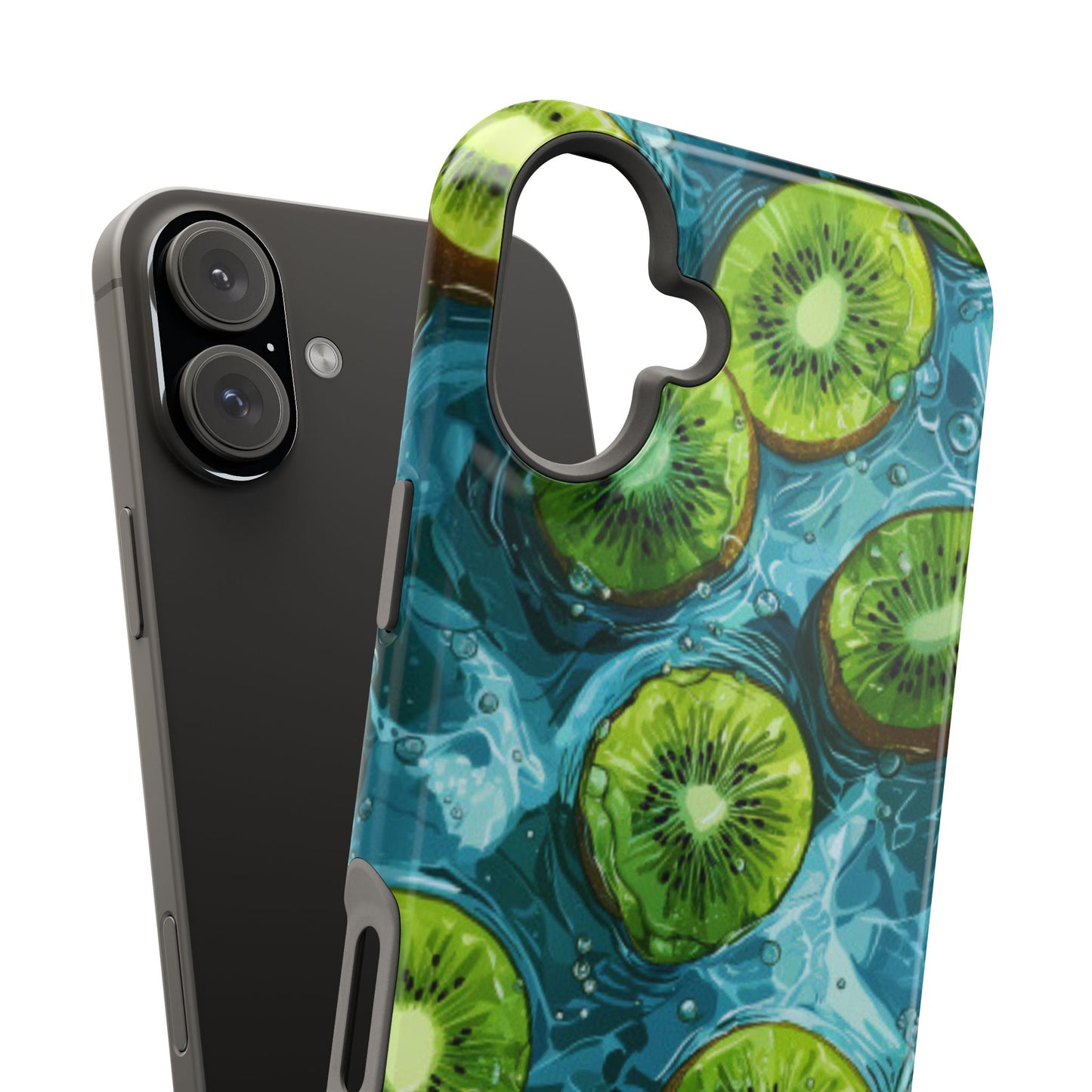 Tropical Kiwi Splash MagSafe iPhone Case – Tough Dual-Layer, Vibrant Summer Design