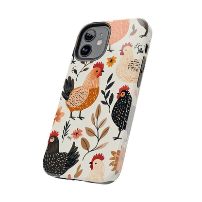 iPhone Case: Cluckin' Vintage – Chickens & Leaves