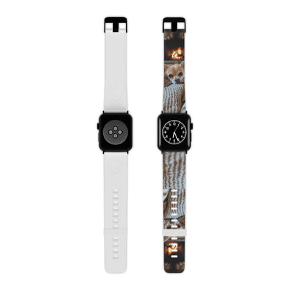 Relaxing Chihuahua by Fireplace Apple Watch Band