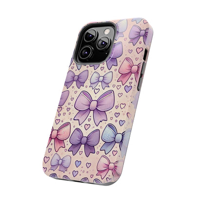 Pastel Bow iPhone Case - Cute Girly Pattern Protective Cover