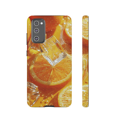 Citrus Orange Splash Samsung Galaxy Case – Dual-Layer Tough Protection, Vibrant Summer Design