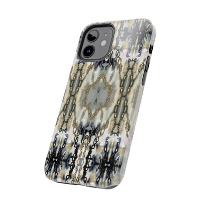 Abstract Marble - Metal Chain Pattern iPhone Case - Chic Protective Cover