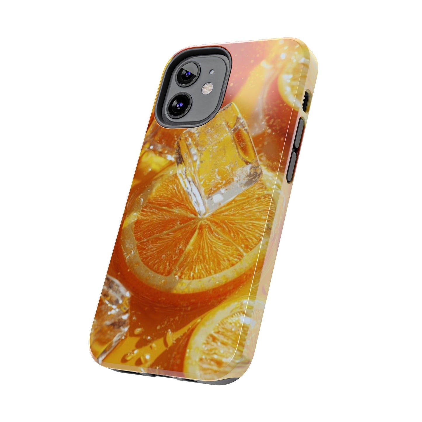 Citrus Orange Splash iPhone Case – Dual-Layer Tough Protection, Vibrant Summer Design