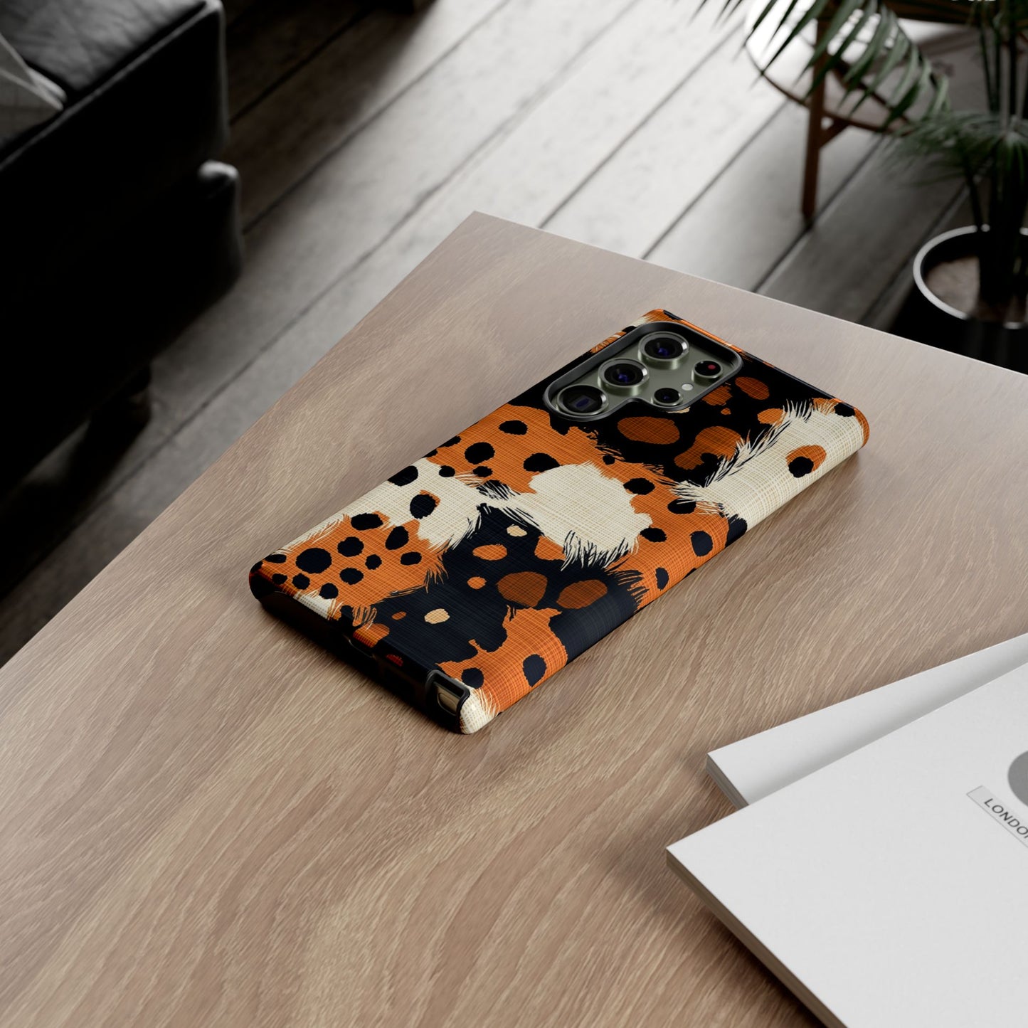 Cheetah Plaid Samsung Case – Brown & Black Pattern