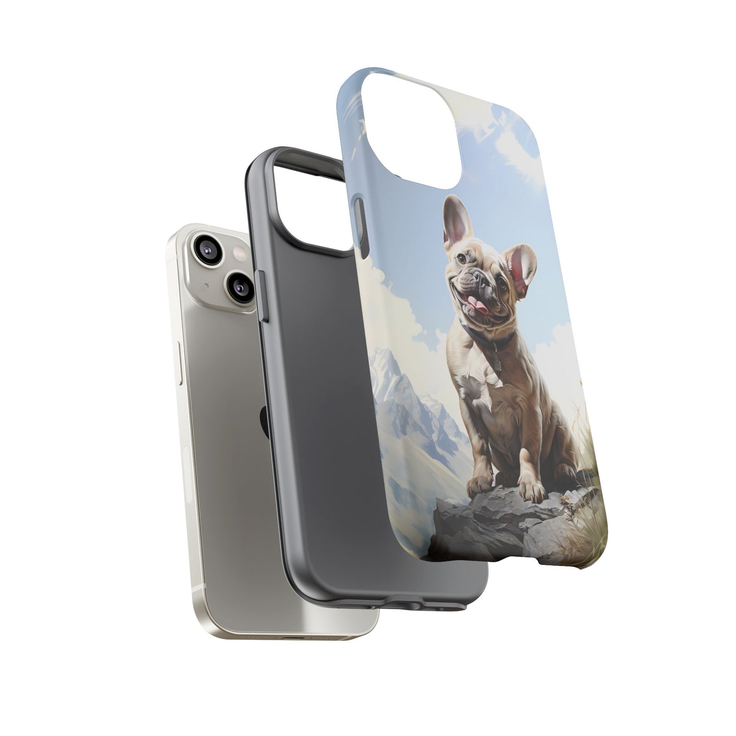 Frenchie iPhone Samsung Galaxy Phone Case! French Bull Dog Standing Proudly. Extremely Tough & Durable With Dual Layer Protection.