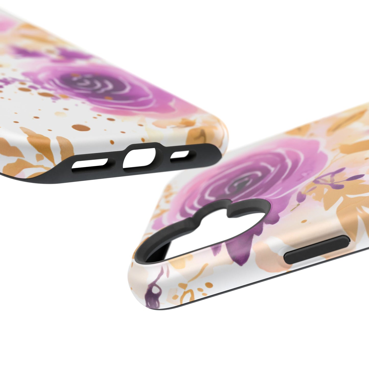 Soft Purple & Gold Floral Splash - MagSafe iPhone Series Case