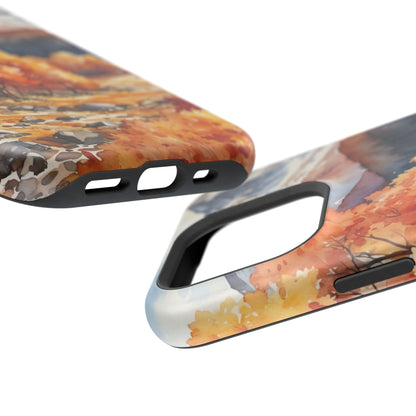 Watercolor Autumn Forest and Mountains - MagSafe iPhone Case