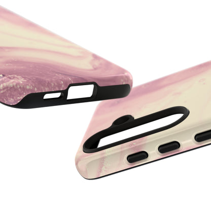 Blush Marble Glow – Samsung Galaxy Case with Rose Gold Swirl Design