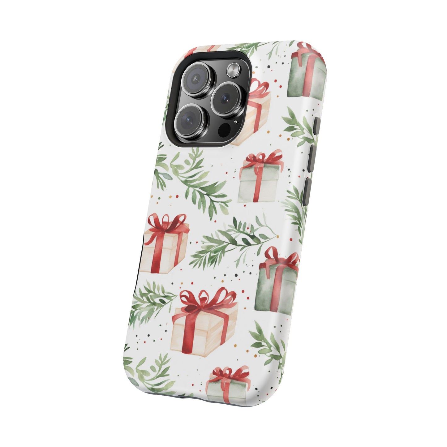 Watercolor Holiday Gifts & Greenery - MagSafe iPhone Series Case