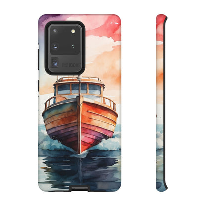 Sunset Sail Watercolor Boat – Samsung Galaxy Series Case