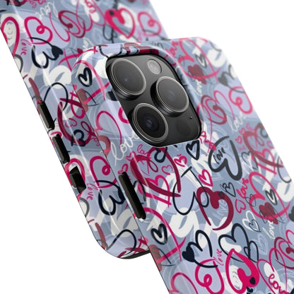 Graffiti Love Hearts iPhone Case