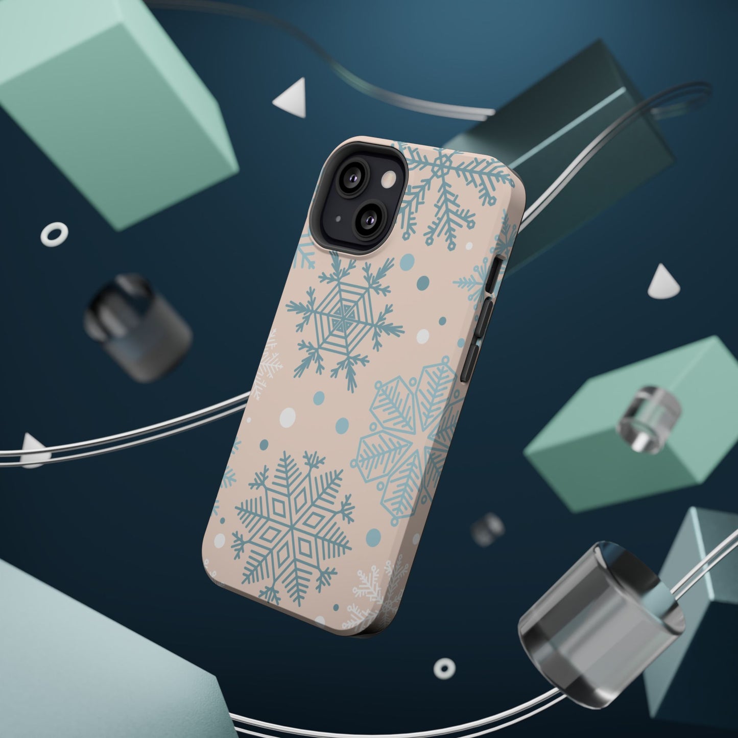 Winter Snowflakes MagSafe iPhone Case – Shockproof, Smooth Matte Finish, Dual-Layer Protection