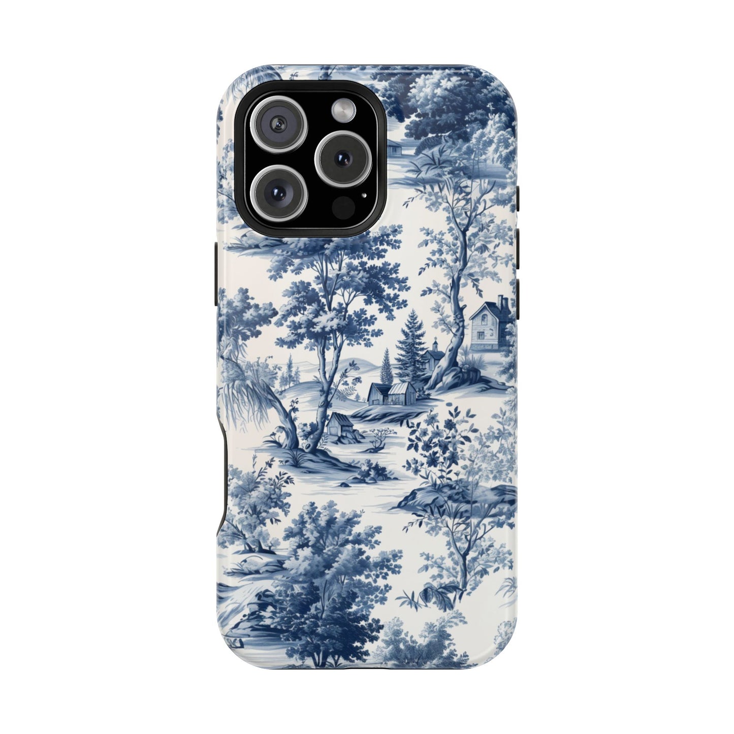 Vintage Charm Blue Toile iPhone Case