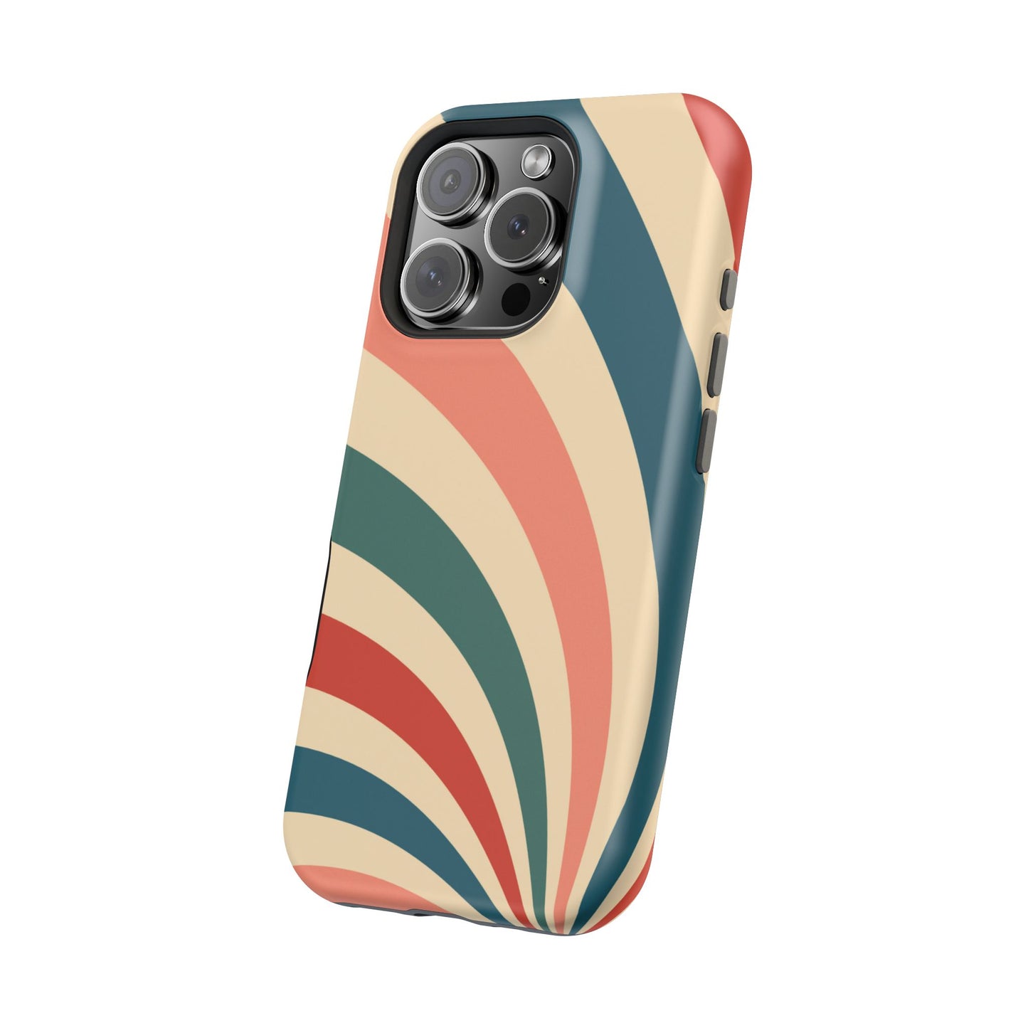 Retro Sunburst Swirl MagSafe iPhone Case – Dual-Layer Protection with Bold 70s Vibes