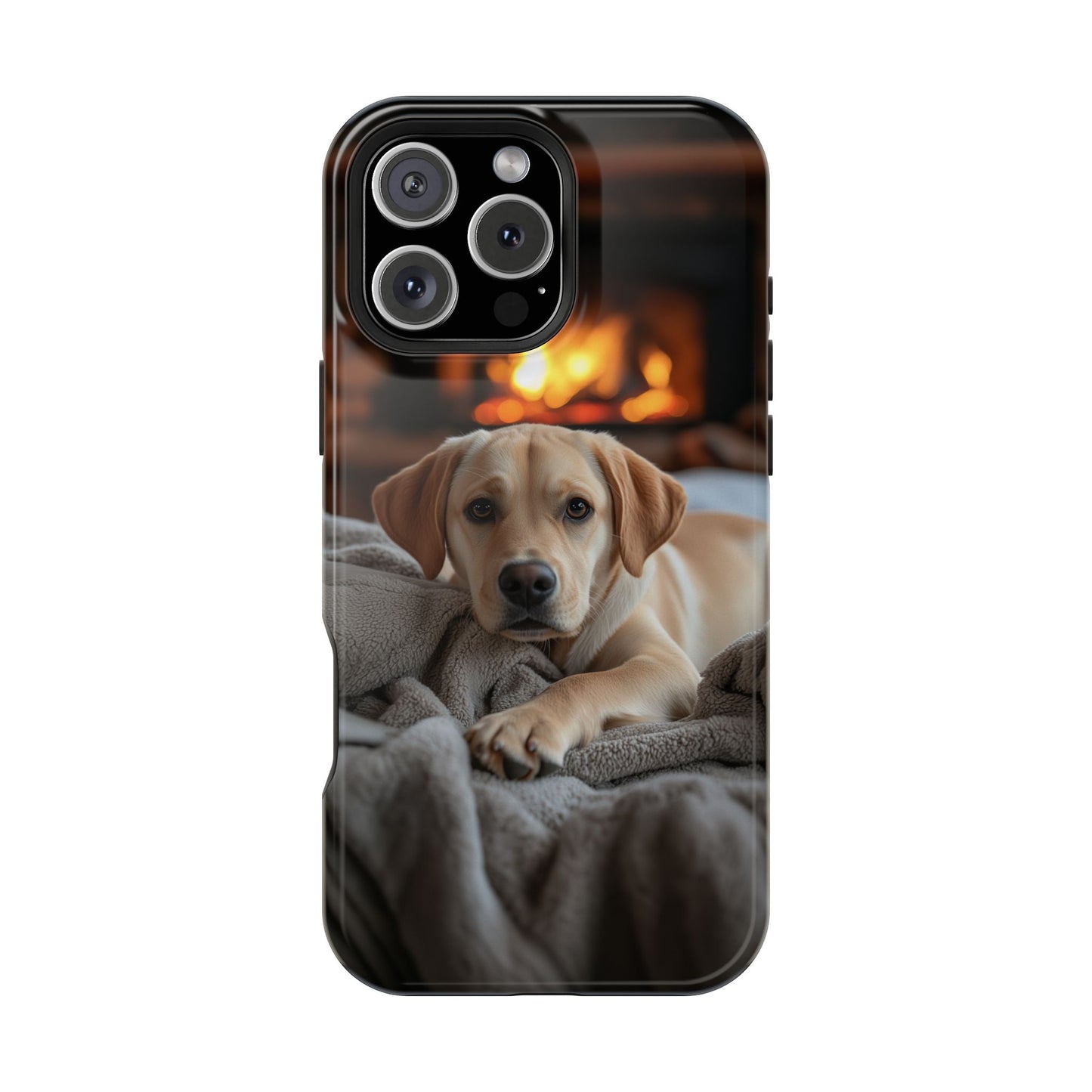 Cozy Golden Retriever by the Fireplace - MagSafe Case