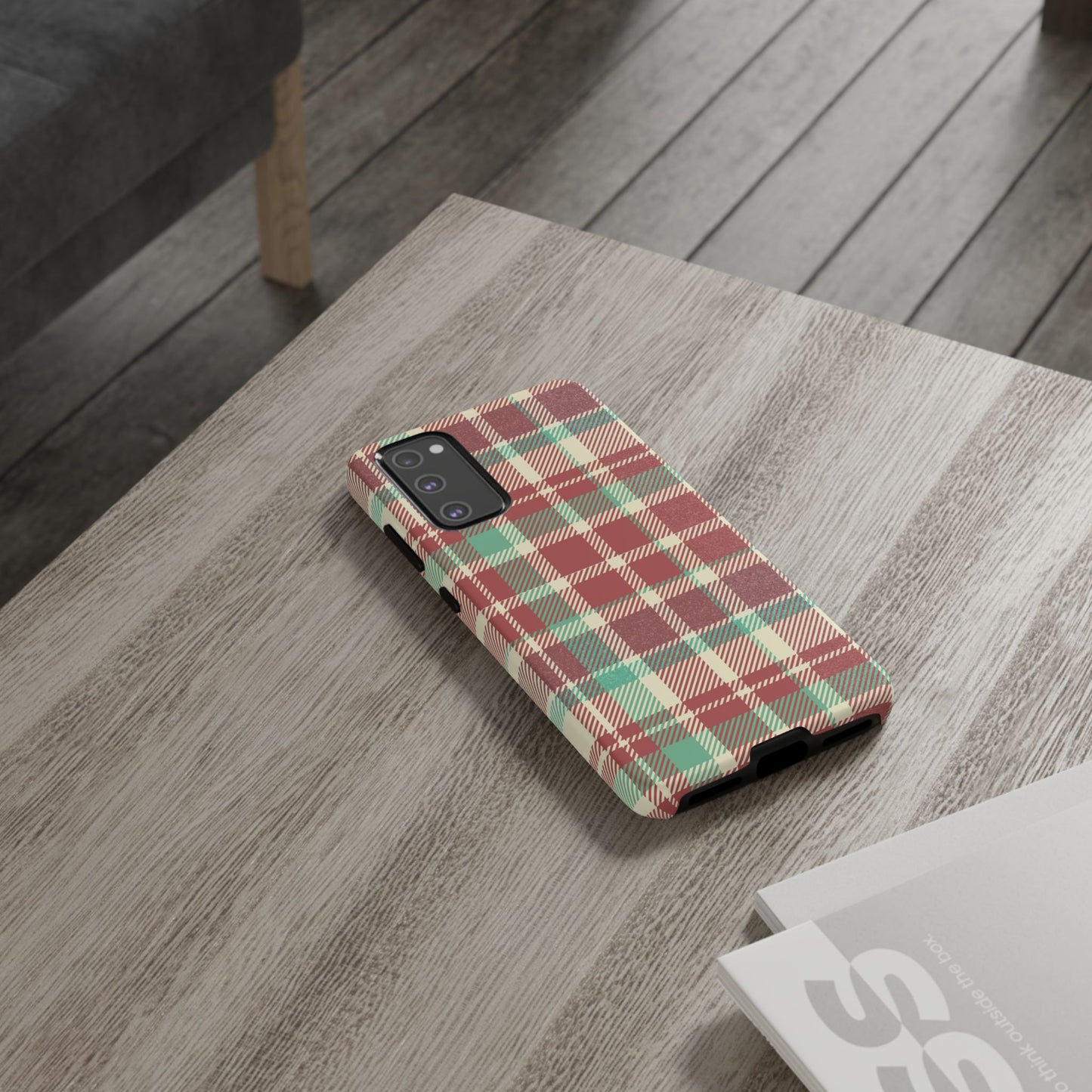 Vintage Plaid in Red & Cream – Samsung Galaxy Case with Timeless Style