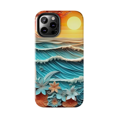 Tropical Sunset Paper Art Ocean – iPhone Series Case