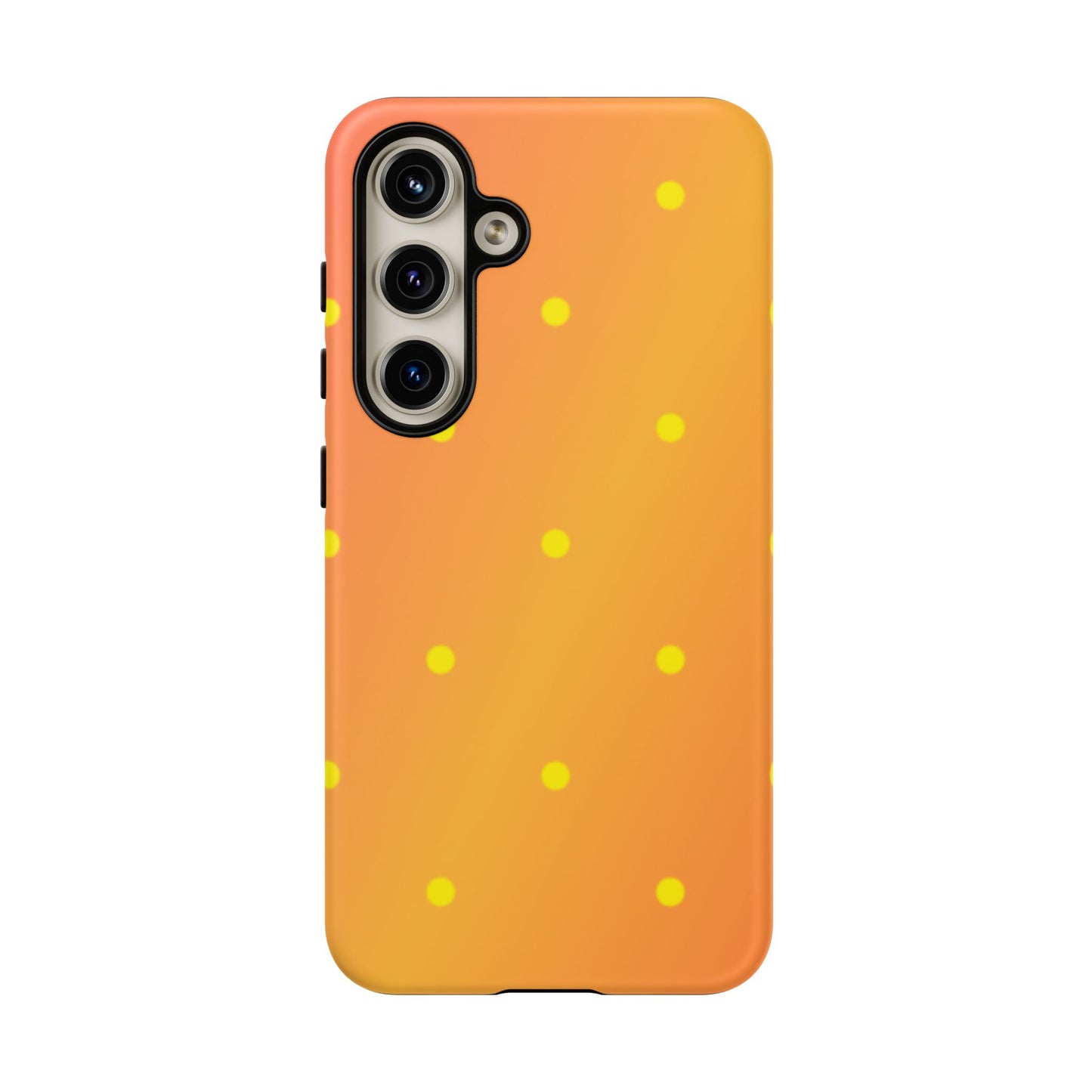 Sunset Gradient Polka Dots Samsung Galaxy Case – Shockproof, Matte Finish, Dual-Layer Protection