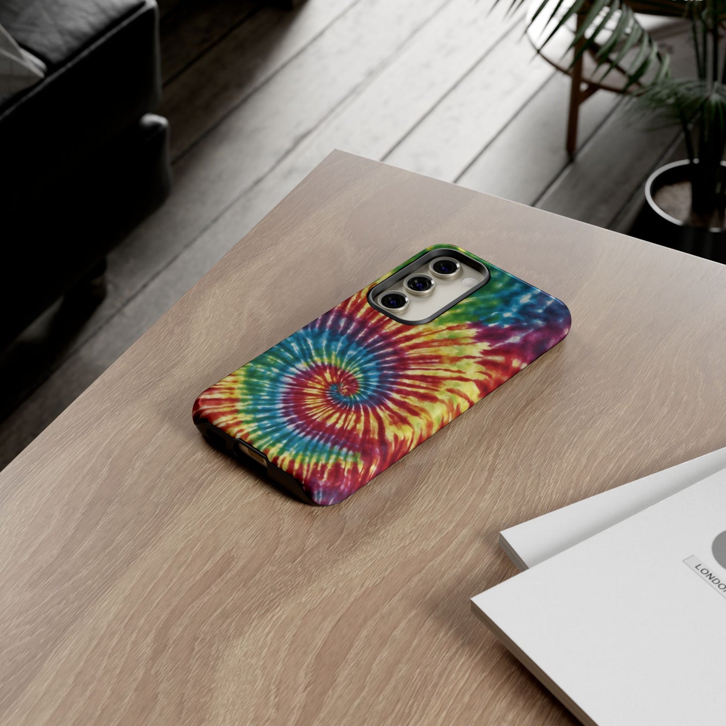 Colorful Retro Tie-Dye Samsung Galaxy Case – Spiral Rainbow Design