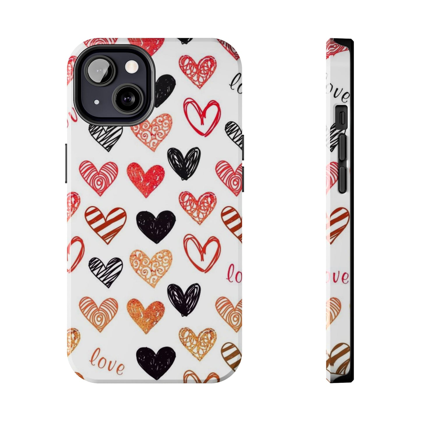 iPhone Case: Hand-Drawn Hearts & Love