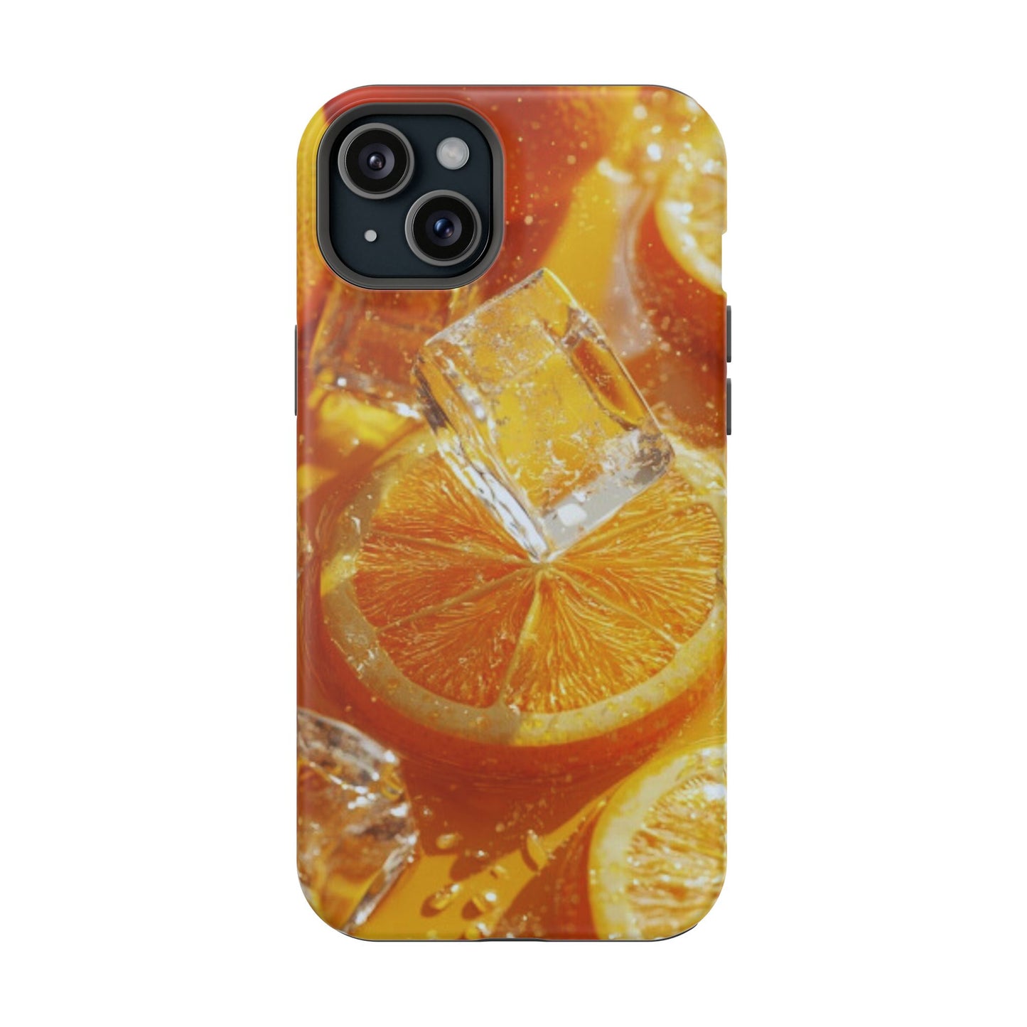 Citrus Orange Splash MagSafe iPhone Case – Dual-Layer Tough Protection, Vibrant Summer Design