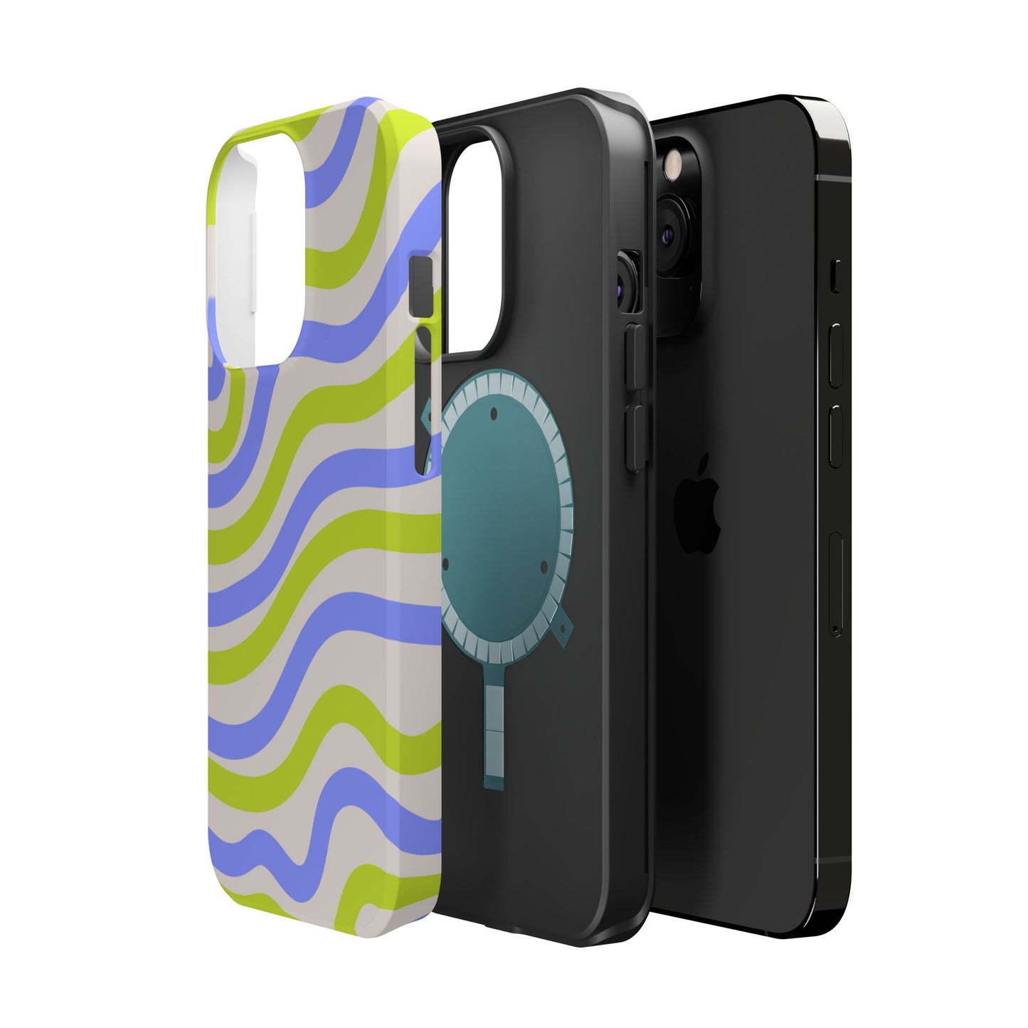 Neon Wave MagSafe iPhone Case – Bold Dual-Layer Protection with 70s-Inspired Vibe