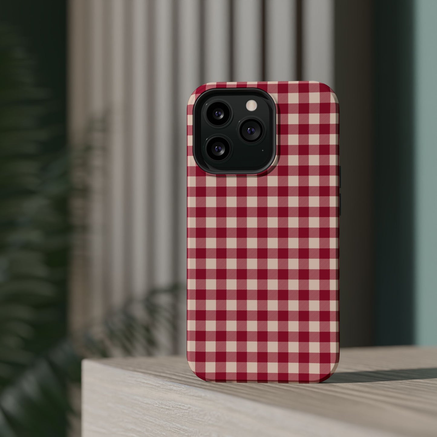 Vintage Red Gingham Check – MagSafe iPhone Case