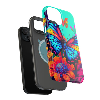 Vivid Butterfly & Floral Burst - MagSafe iPhone Case