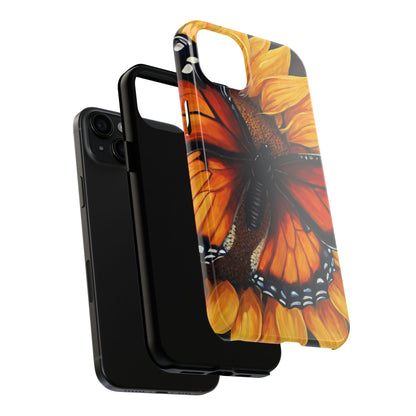 Monarch Butterfly & Sunflower Art – iPhone Case