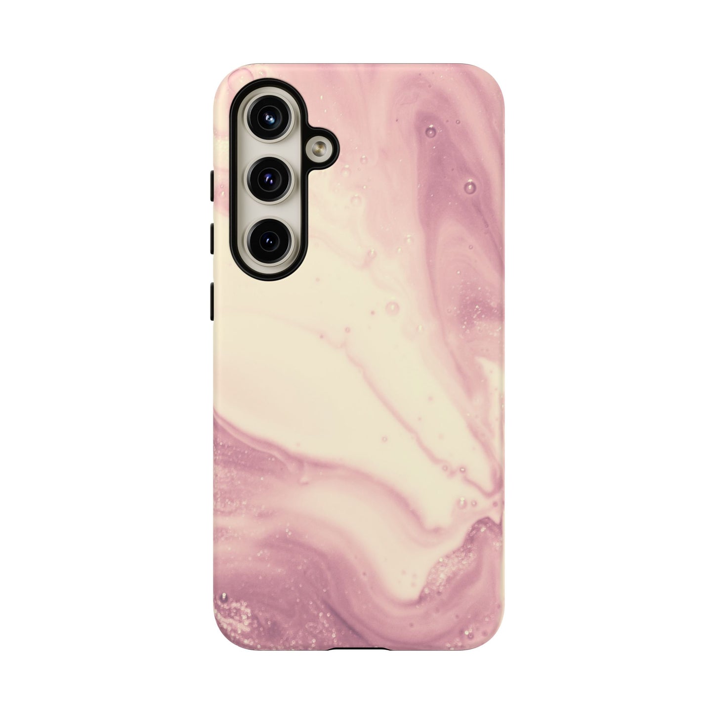 Blush Marble Glow – Samsung Galaxy Case with Rose Gold Swirl Design