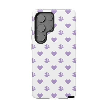 Paw Prints & Hearts – Samsung Galaxy Case, Cute and Durable Design