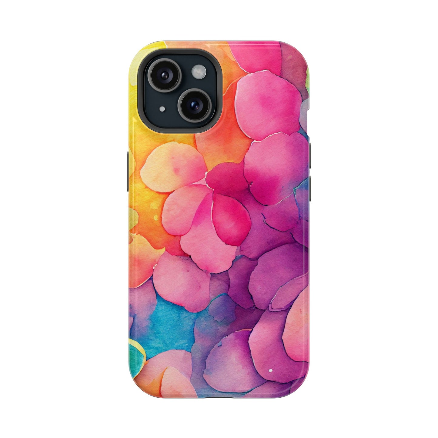 Sunset Petals Watercolor MagSafe iPhone Case – Slim Design, Glossy Finish