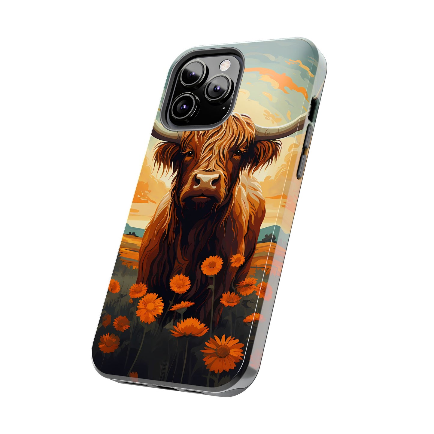 Highland Cow Case | Rustic Farmhouse Floral Design