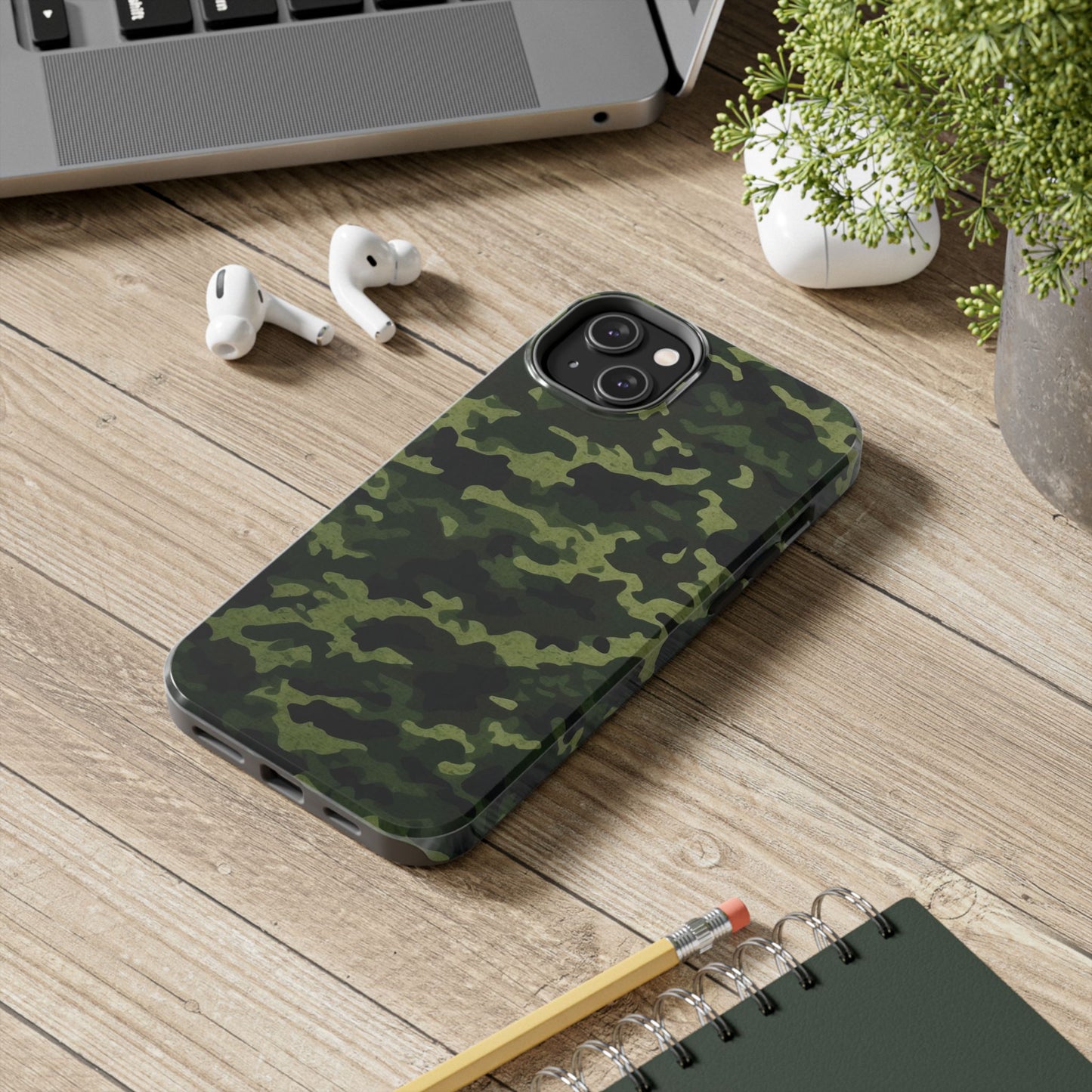 Dark Green Camouflage – iPhone Case, Rugged and Slim Design