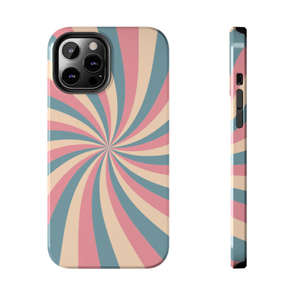 Vintage Pastel Swirl iPhone Case – Dual-Layer Protection with 70s-Inspired Design