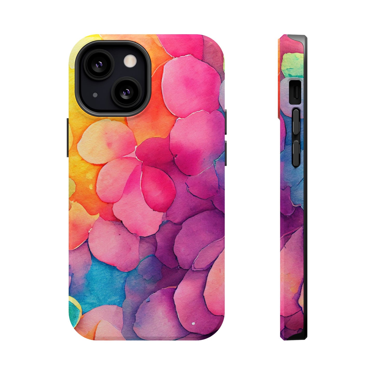 Sunset Petals Watercolor MagSafe iPhone Case – Slim Design, Glossy Finish