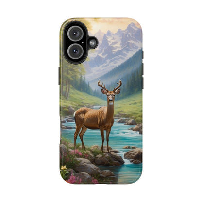 Alpine Serenity – Stag in Mountain Bliss iPhone Cases