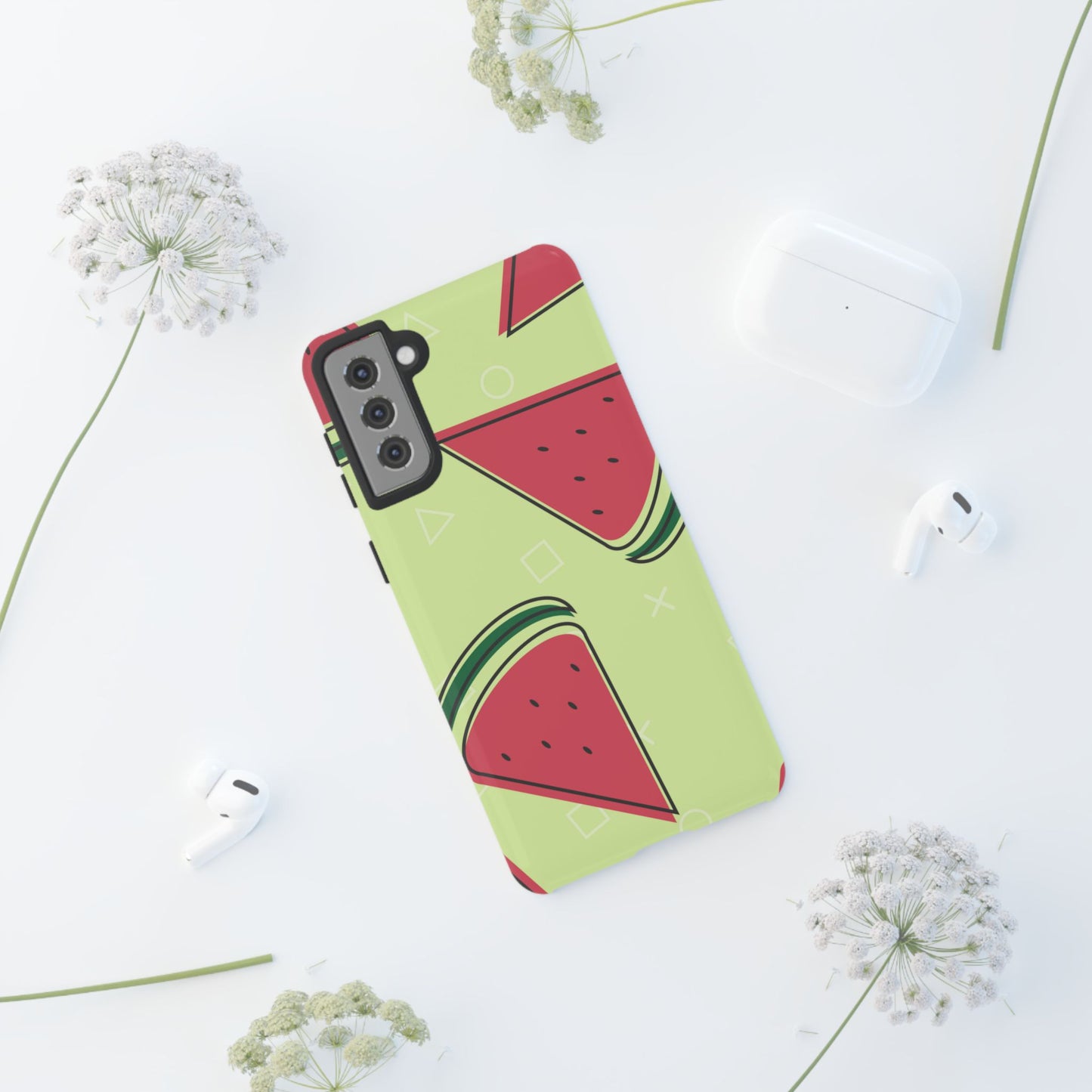 Watermelon Slice Samsung Galaxy Case – Fresh & Fun Design with Retro Geometric Pattern