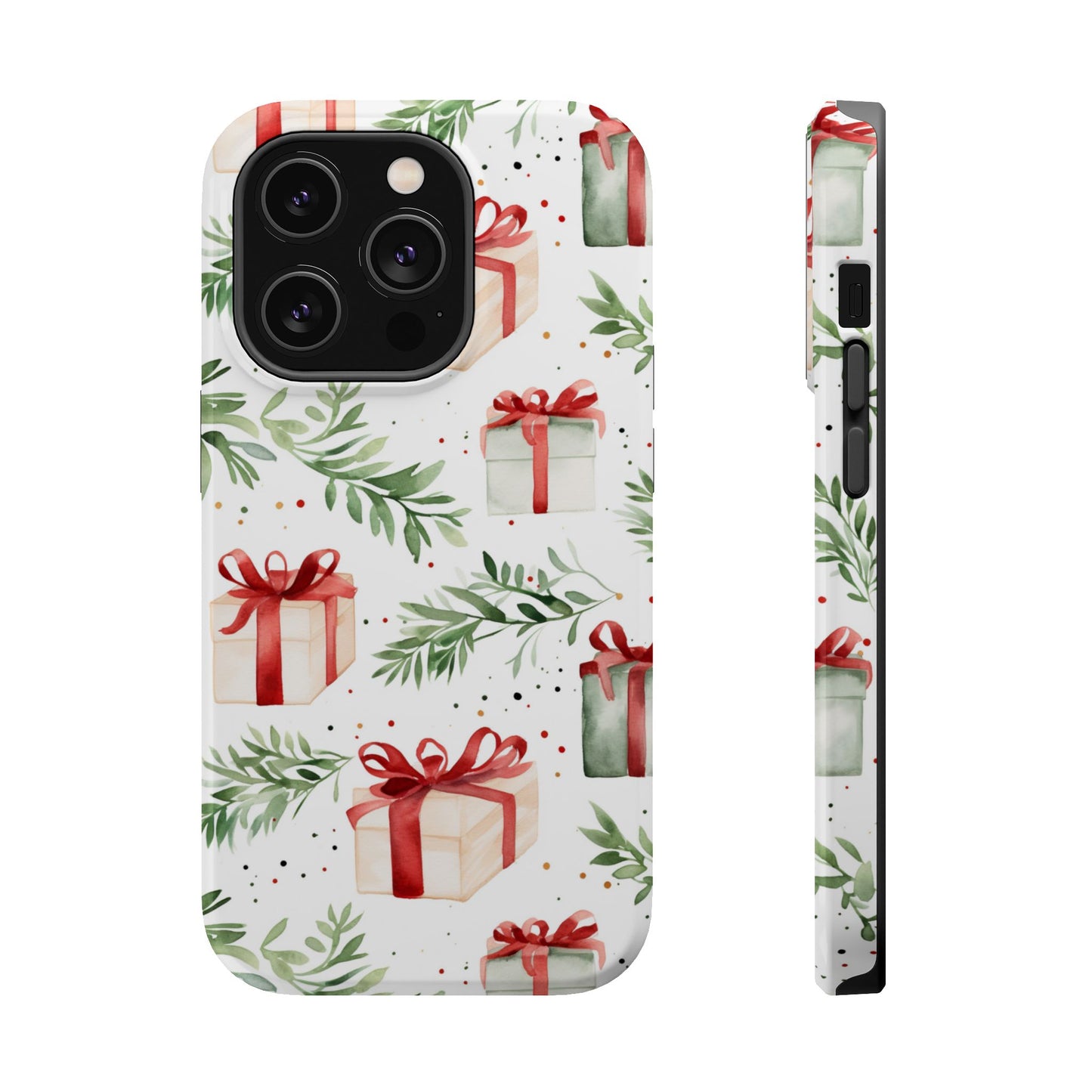 Watercolor Holiday Gifts & Greenery - MagSafe iPhone Series Case